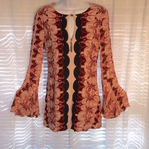 Free People Ivory Ossie Vibes Mini Dress/Tunic Sz 6